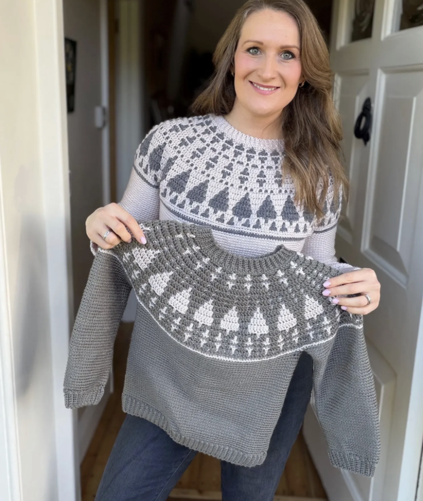 Mosaic Crochet Christmas Sweater Pattern